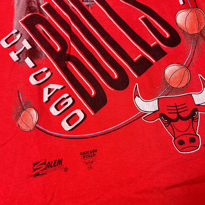 1990s Chicago Bulls Aerial Assault Salem Tag Red Tee Size XL USED v16741