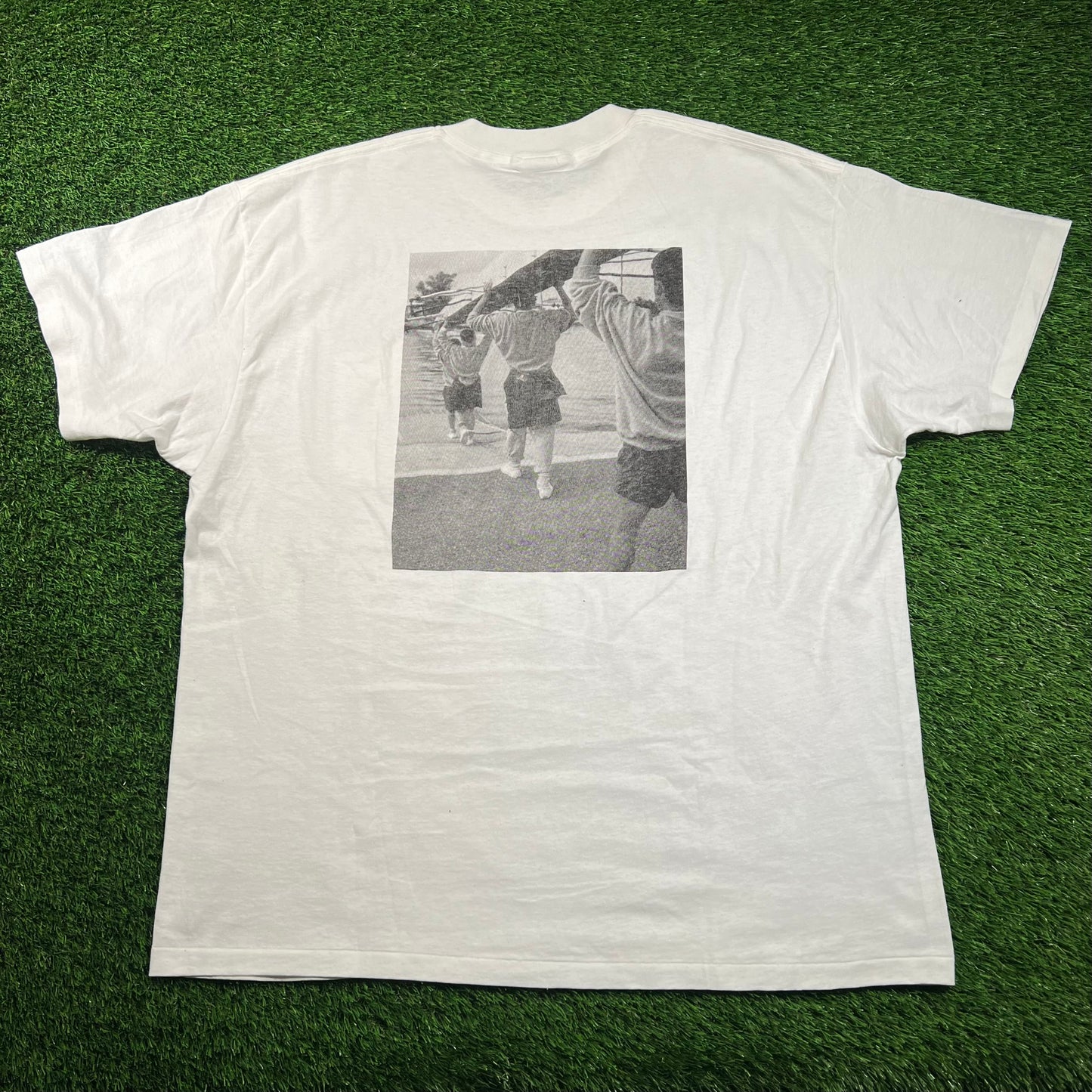 1990s Palph Lauren Chaps CRL White Pocket Tee Size XL USED v18383