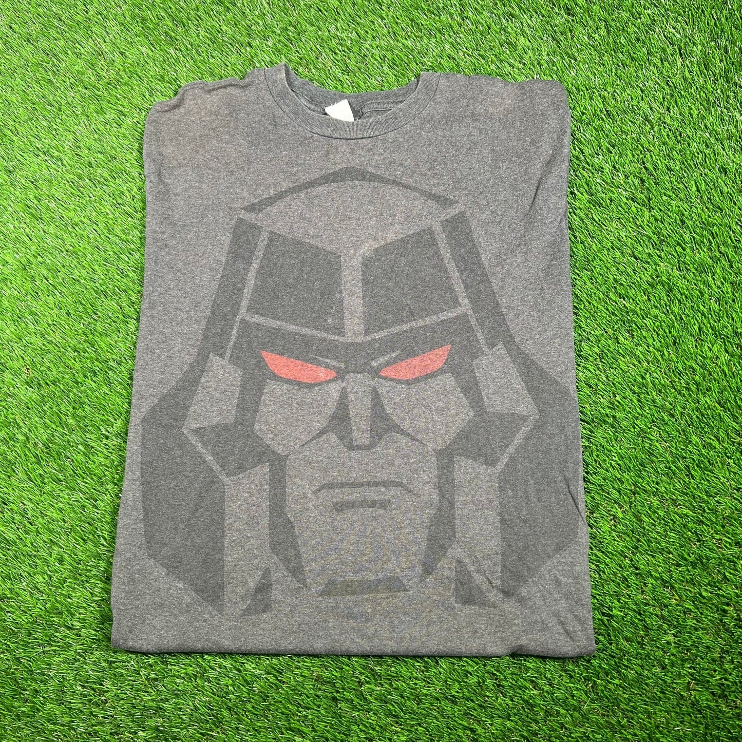 2000s Transformers Megatron Full Face Grey Tee Size XL USED v17749