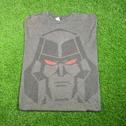2000s Transformers Megatron Full Face Grey Tee Size XL USED v17749