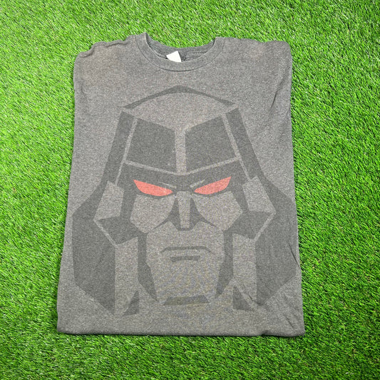 2000s Transformers Megatron Full Face Grey Tee Size XL USED v17749