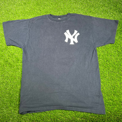 1990s Yankees 51 Williams Majestic Navy Blue Tee Size XL USED v17335