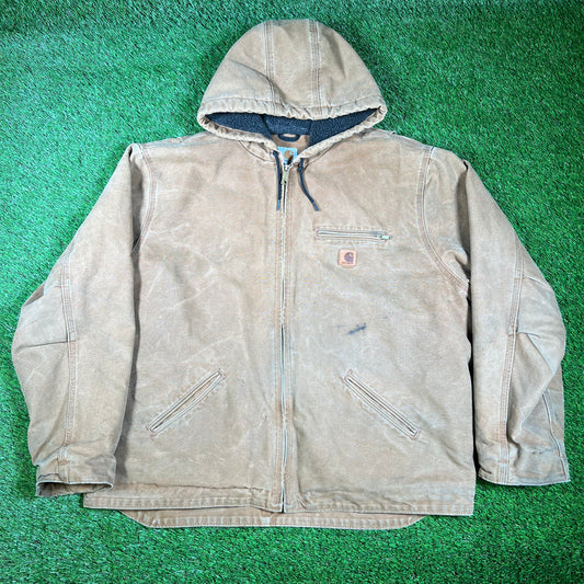 Y2K Carhartt Brown Active Jacket Size XXL USED v16514