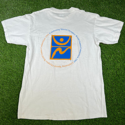 1995 Jerry Garcia Artwear Special Olympics White Tee Size Large USED v16609