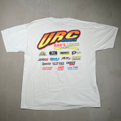 2003 URC White Drag Racing Tee Size XL USED v17343