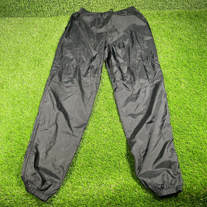 1990s Nike Plain Black Track Pants Size Large USED v16809