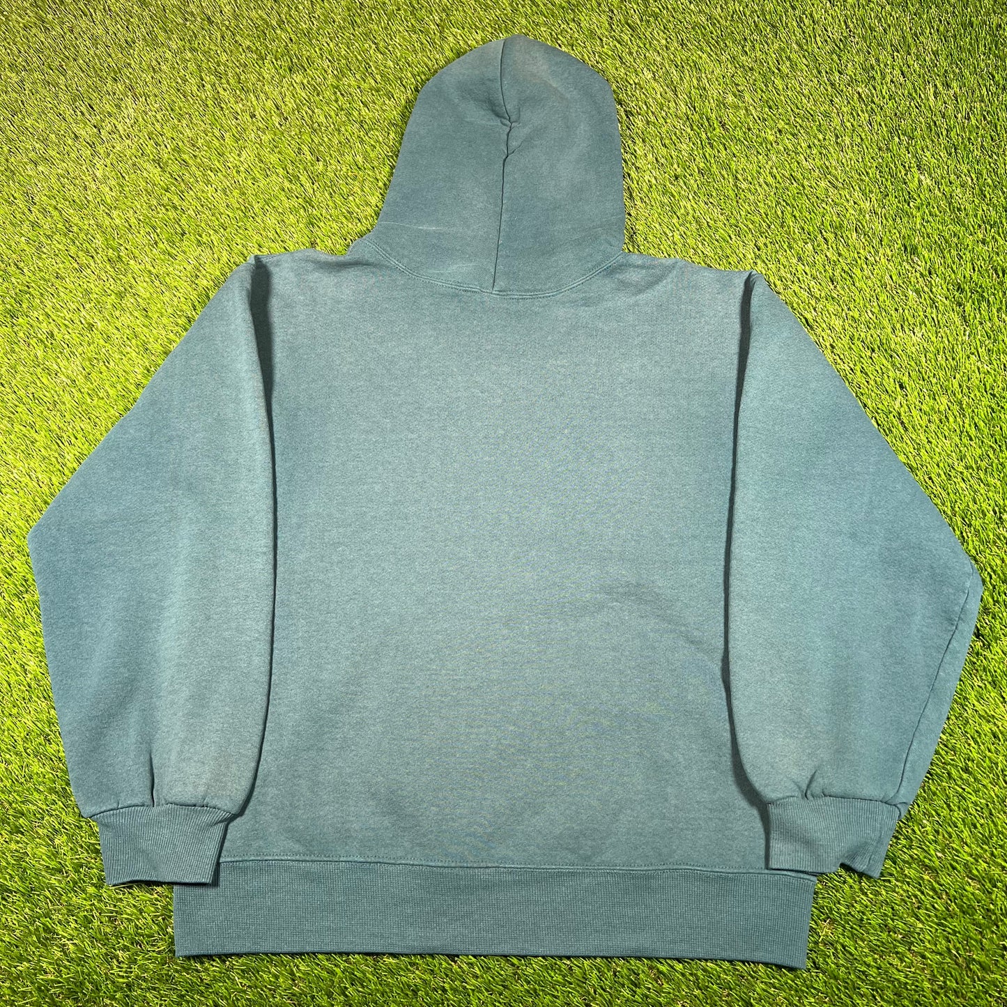 1990s Russell Atheltic Teal Blue Hoodie Size Medium USED v17877