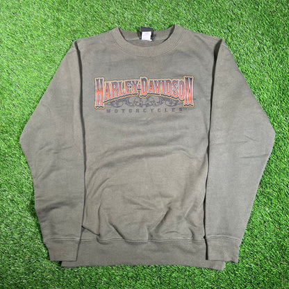 2010 Harley Davidson Lebanon NJ Olive Crewneck Size Medium USED v18226