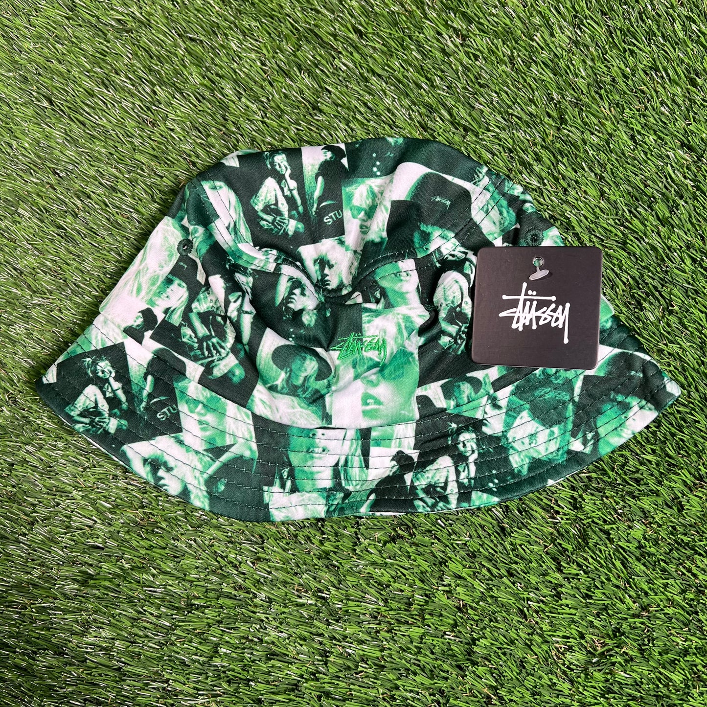 Stussy Green Love Laura Bucket Hat NEW x15908