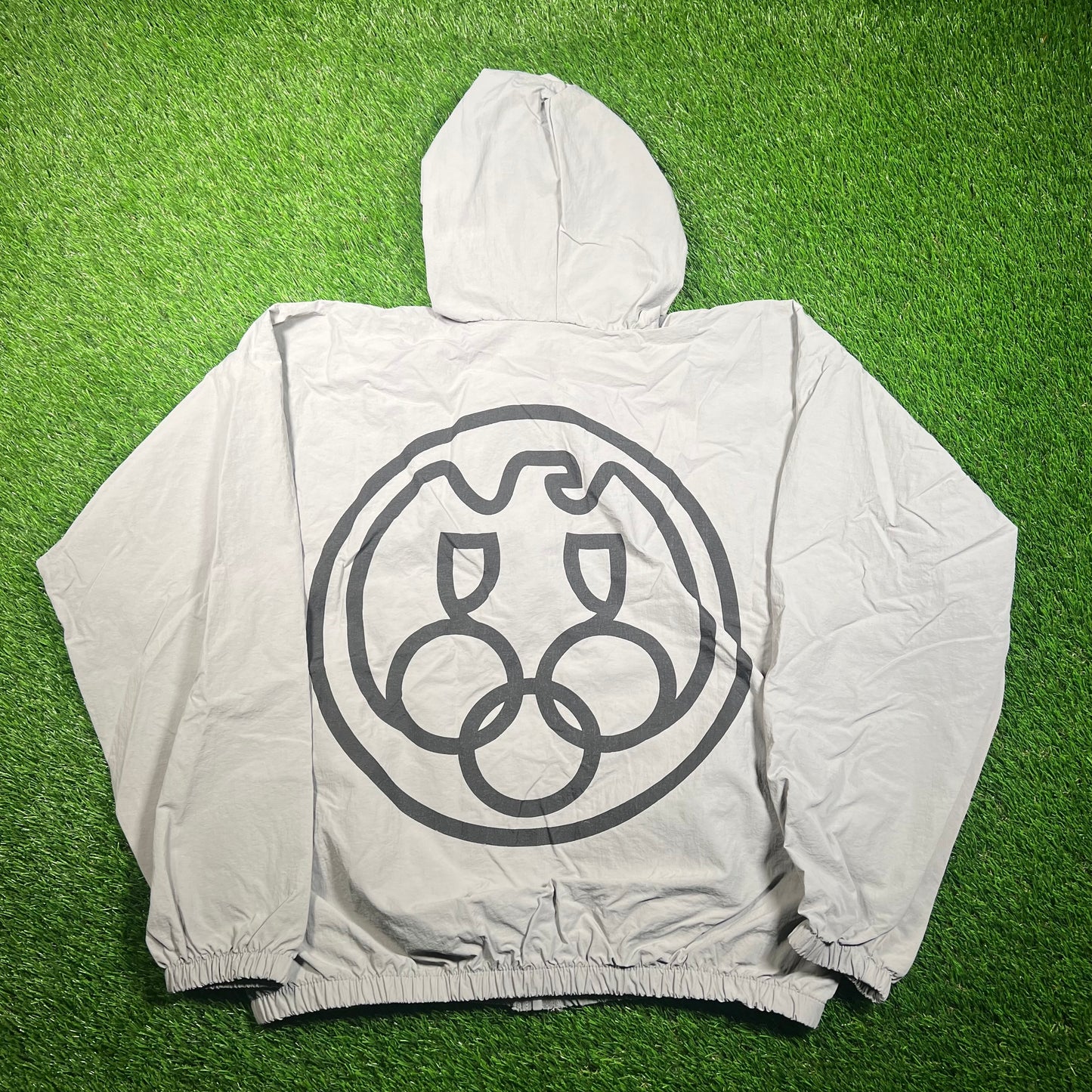 Kanye West Yeezy Gosha WB-01 Grey Logo Windbreaker Size Large USED x16743