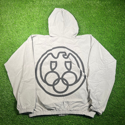 Kanye West Yeezy Gosha WB-01 Grey Logo Windbreaker Size Large USED x16743
