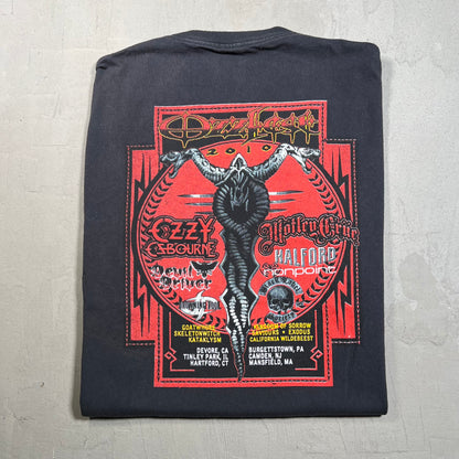 2010 OzzFest Demon Winged Black Tee Size Large USED v19514
