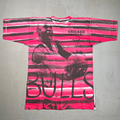 Michael Jordan Magic Johnson Tag Chicago Bulls Full Print Tee Size Medium NEW v8536