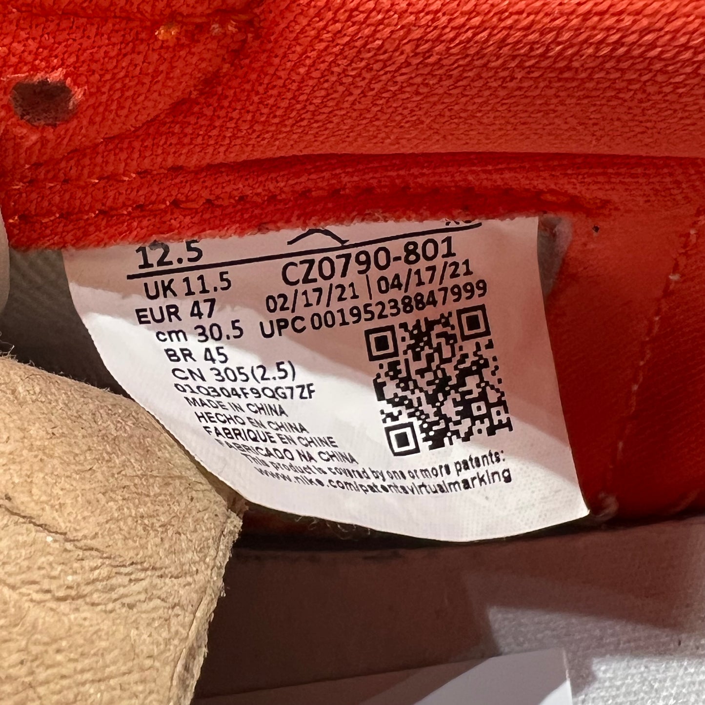 Jordan 1 Low Starfish (2021) Size 12.5 USED s18527