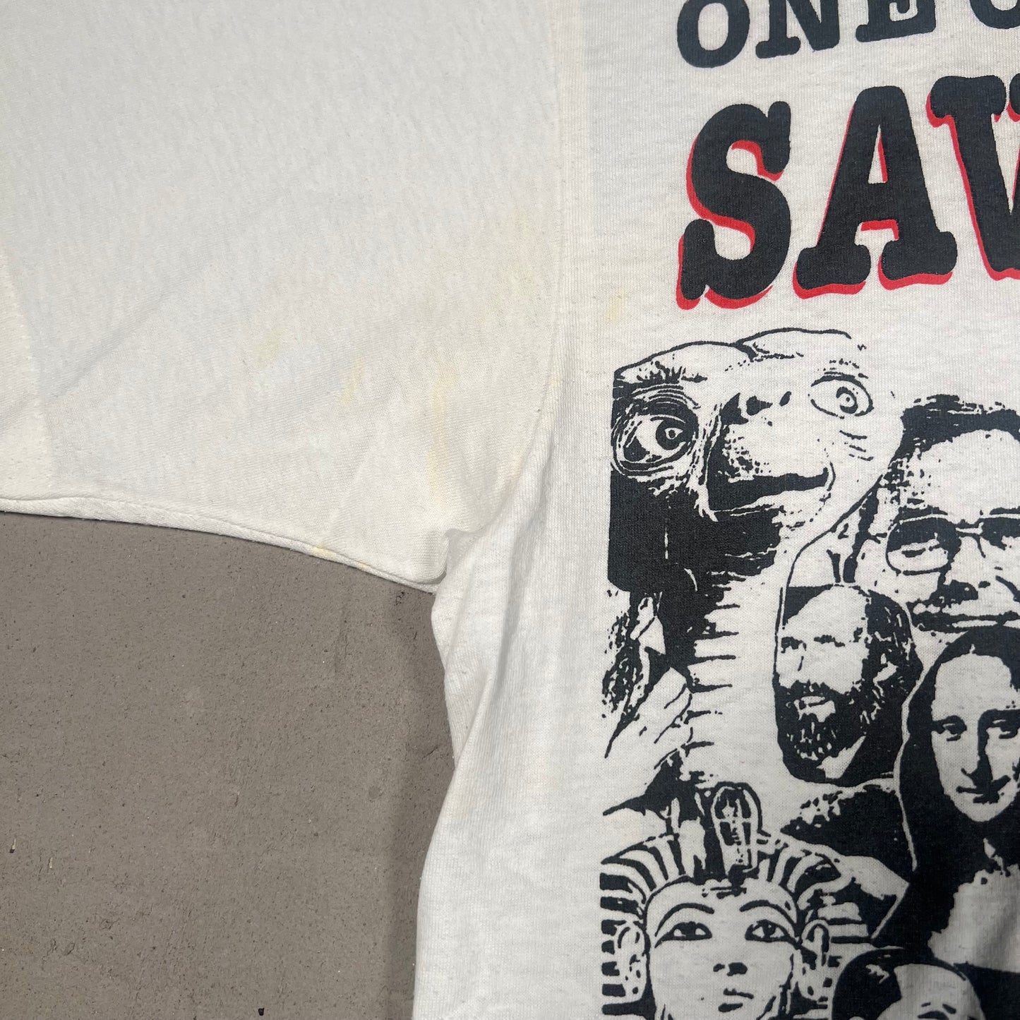 Vintage Jesus One Of These People Can Save Your Soul Tee white Size XL USED v13939