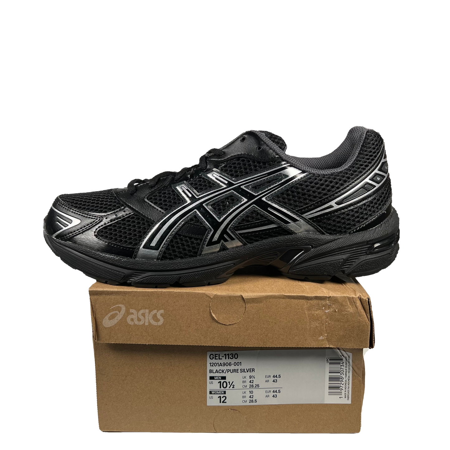 Asics Gel-1130 Black Pure Silver (2023) Size 10.5 NEW s18784