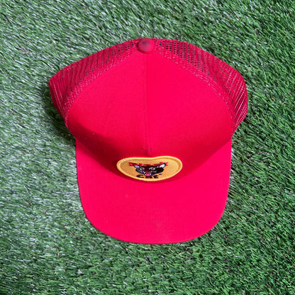 Supreme Black Cat Red Trucker Hat (2024) USED x15950
