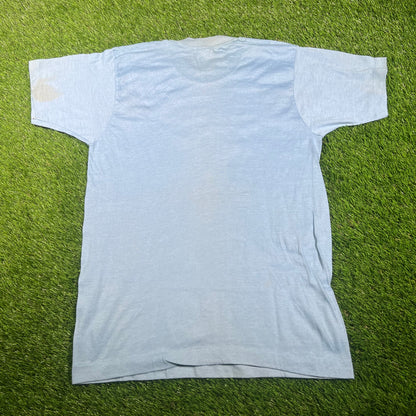 1982 Womens Bowling Club Blue Tee Size Large USED v17423