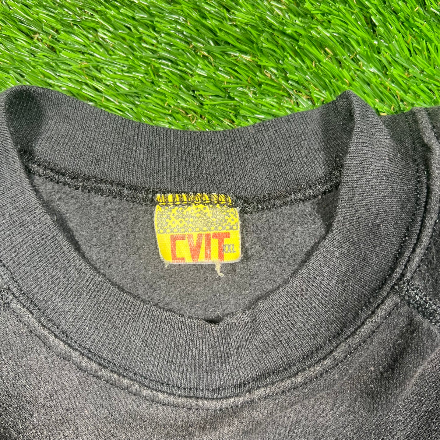 1990s "No Way Out" Washed Black Crewneck Size XXL USED v17631