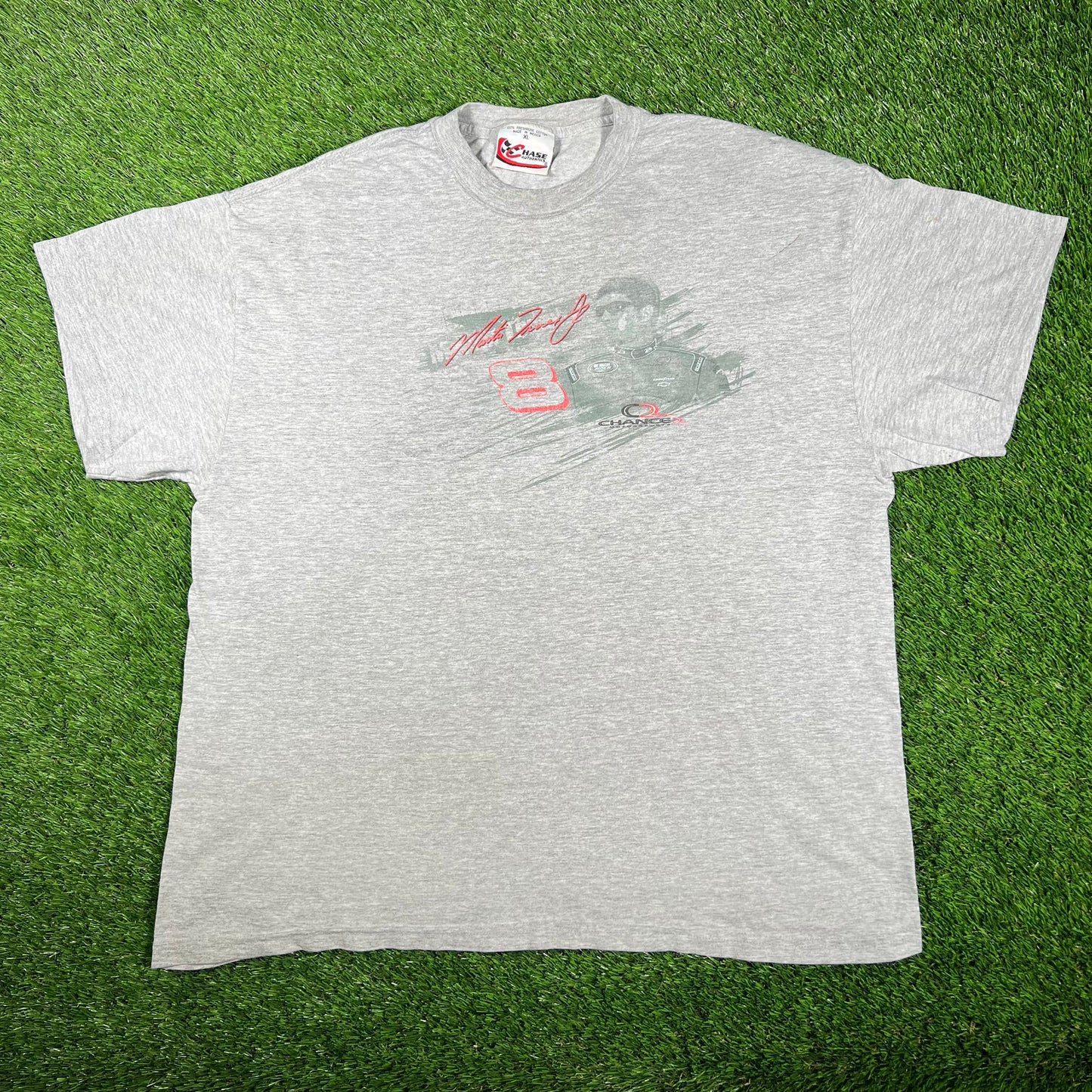 Y2K Nascar Martin Truex Jr Racing Grey Tee Size XL USED v17353