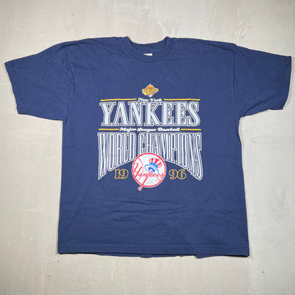 1996 New York Yankees World Series Navy Tee Size XL USED v19100
