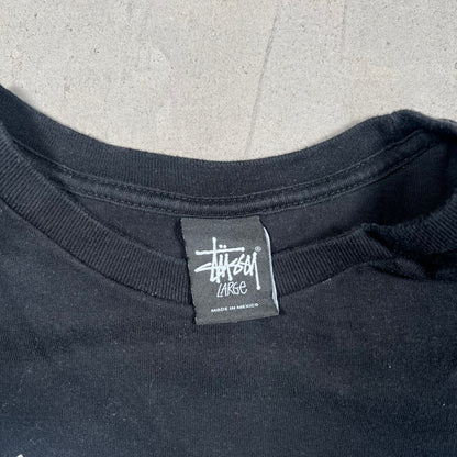 Stussy Crown Collage Black Longsleeve Size Large USED x17363
