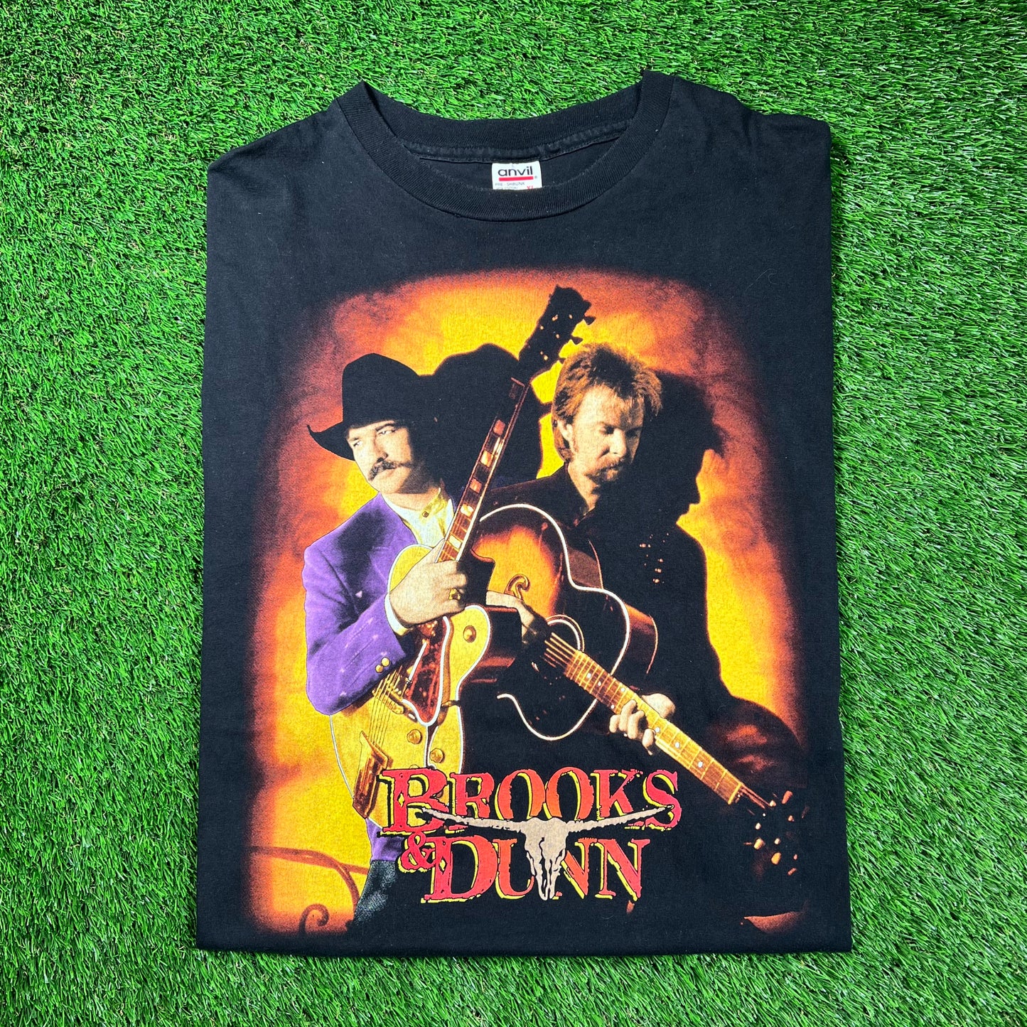 1997 Brooks and Dunn Tour of Fame Black Tee Size XL USED v18609