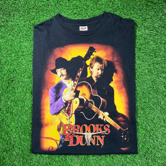1997 Brooks and Dunn Tour of Fame Black Tee Size XL USED v18609