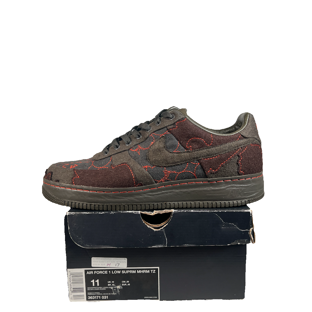 Nike Air Force One Low Maharam Moss (2009) Size 11 USED s23098