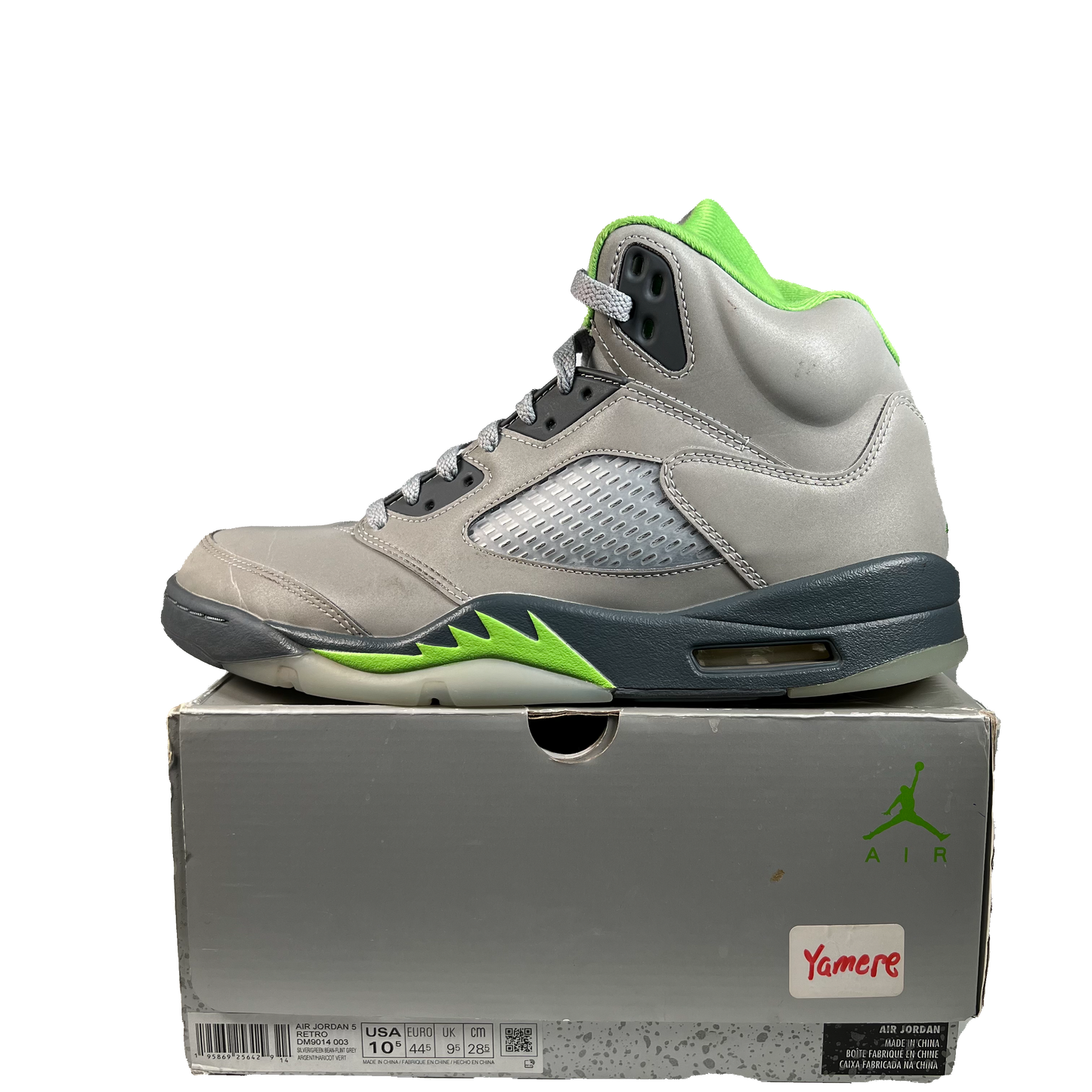 Jordan 5 Green Bean (2022) Size 10.5 USED s22333