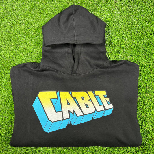 Mask and Disguise M.A.D. Marvel "Cable" Black Hoodie Size Large USED v17074