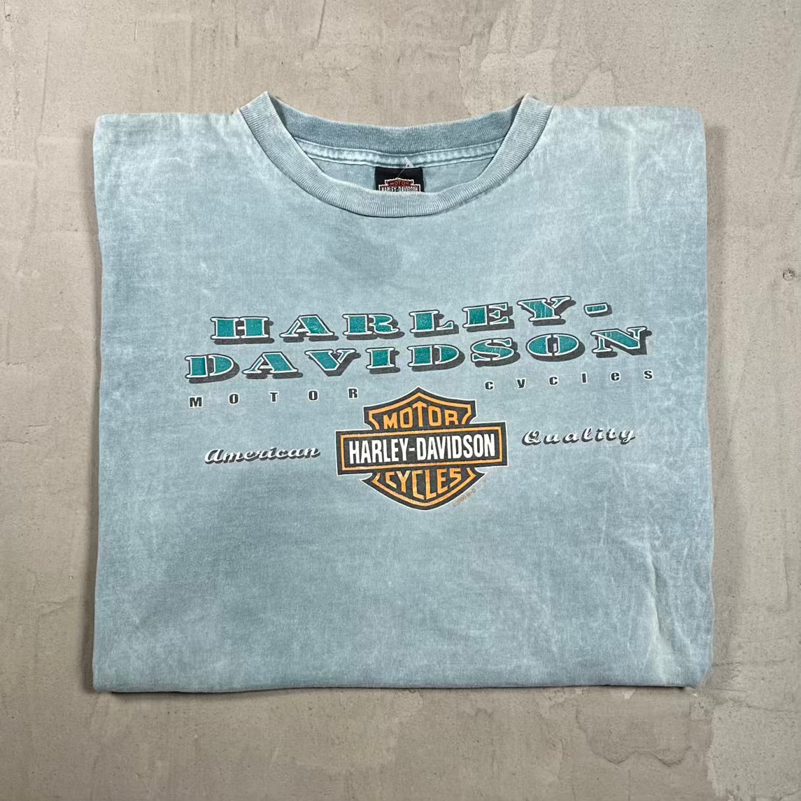 2000 Harley Davidson Light Blue "Orwigsburg, PA" Tee Size Large USED v20423