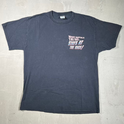 Y2K Racing Nascar What Happens At The Race Black Tee Size Large USED v20052
