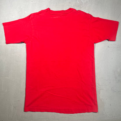 1995 Houston Rockets Red Back to Back Champs Tee Size Medium USED v15178