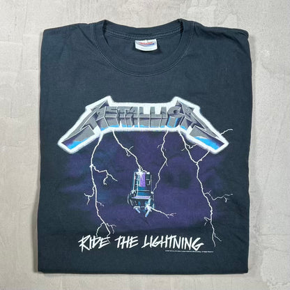 2007 Metallica Ride The Lightning Black Tee Size Large USED v20153