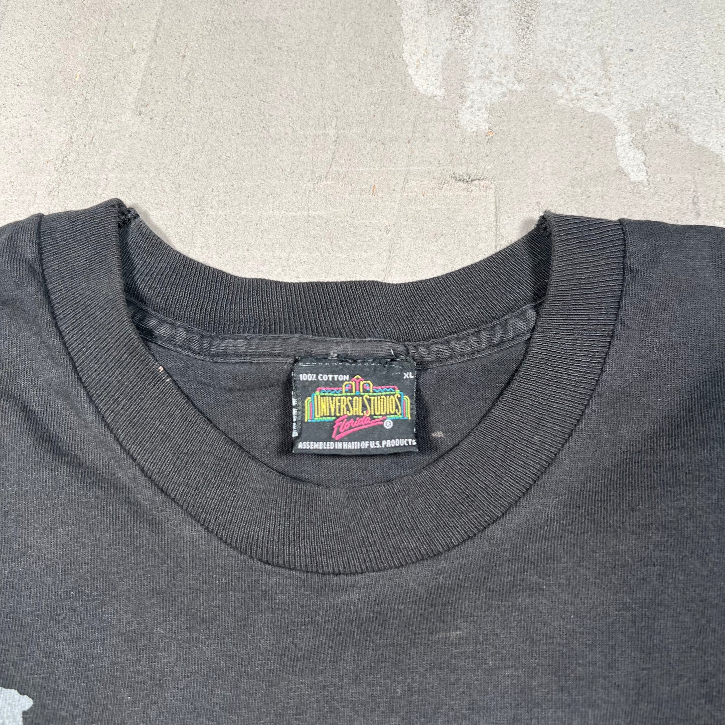 1990s Psycho Universal Studios Florida Promo Black Tee Size XL USED v18932