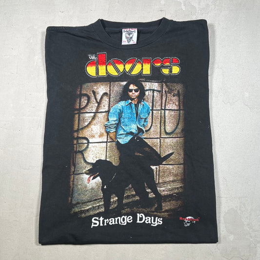 Y2K The Doors "Strange Days" Black Tee Size XL USED v19283