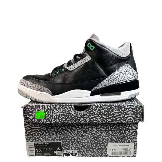 Jordan 3 Green Glow (2024) Size 13 USED s23485