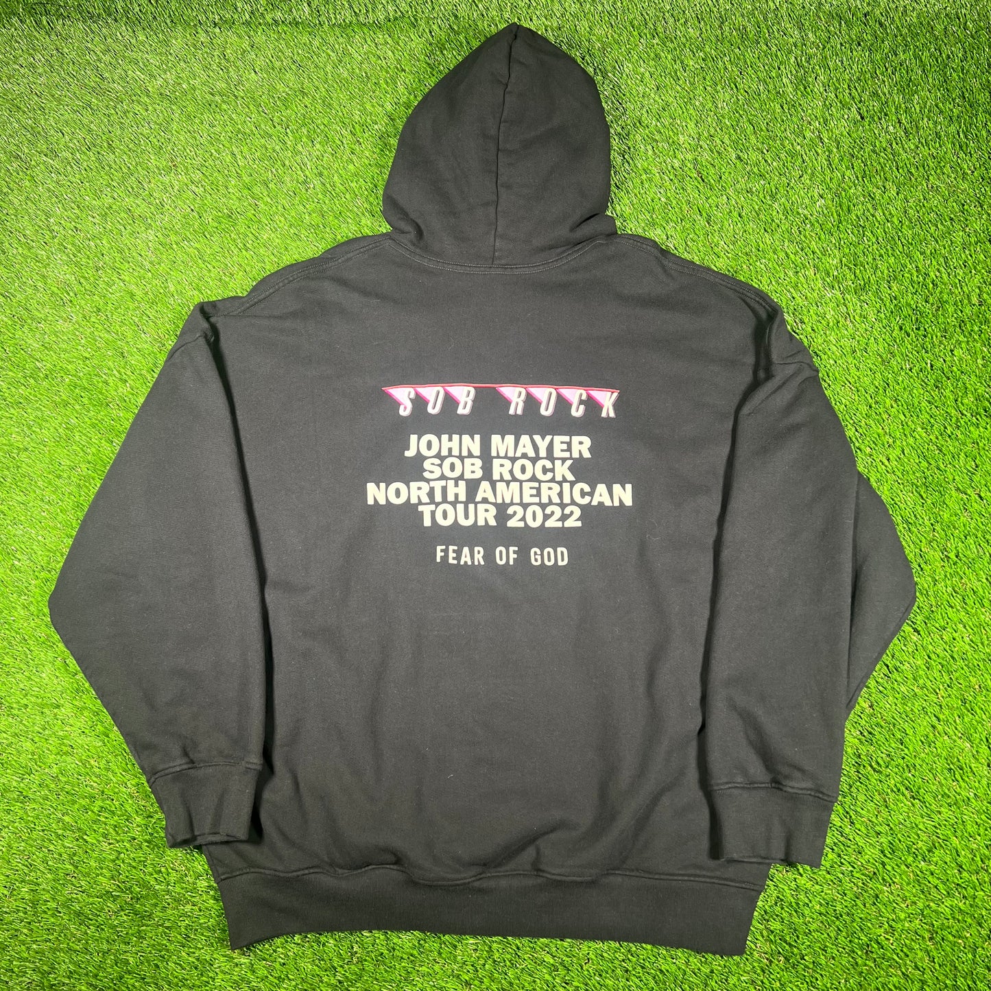 Fear Of God x John Mayer "SOB ROCK" Black Hoodie Size XL USED x14825