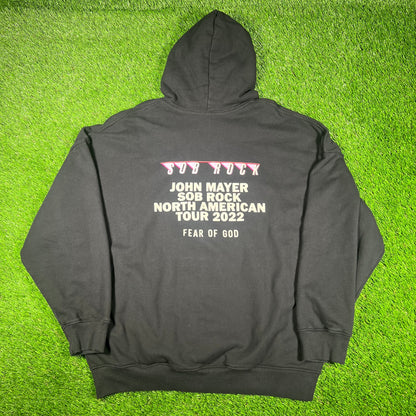 Fear Of God x John Mayer "SOB ROCK" Black Hoodie Size XL USED x14825