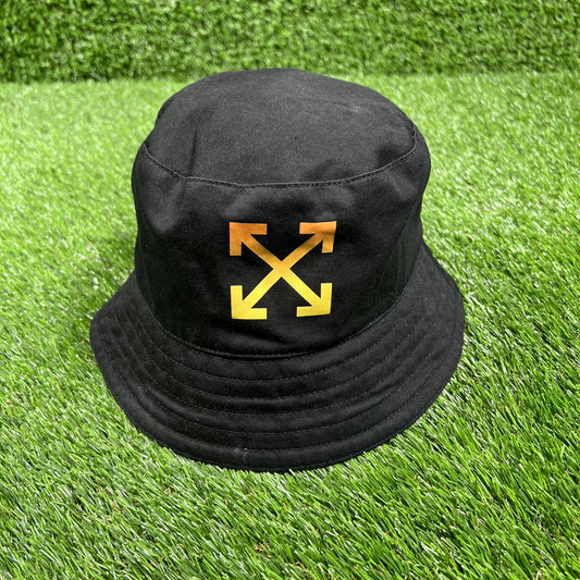 Off White Gradient X Logo Black Bucket Hat USED x14747