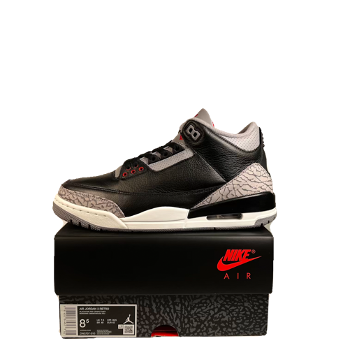 Jordan 3 Black Cement (2024) Size 8.5 USED s23618