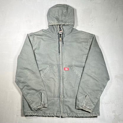 1990s Dickies Olive Hooded Workwear Jacket Size XL USED v20281