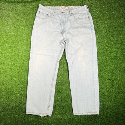 Y2K Levi 550 Light Wash Blue Denim Size 38 USED v17956