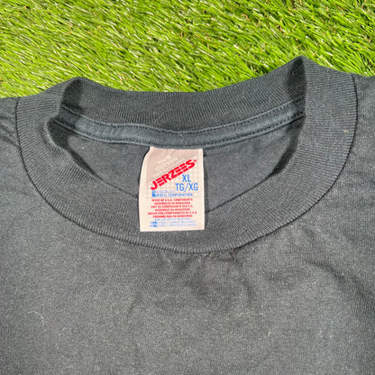 1990s Taz Angel Embroidered Black Tee Size XL USED v17349