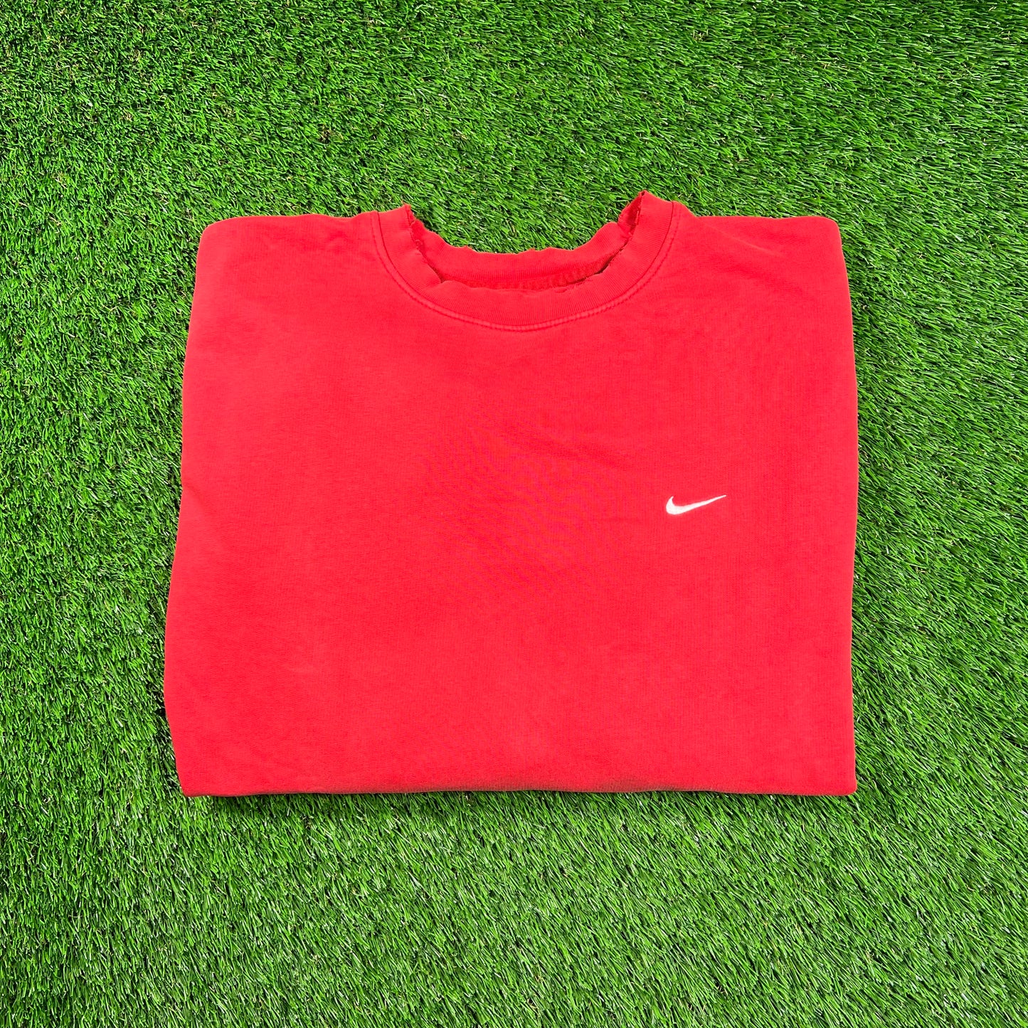 Y2K Nike White Swoosh Red Crewneck Size XL USED v18587