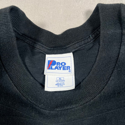 1990s Flyers Hockey Embroidered Logo Black Tee Size XL USED v16211
