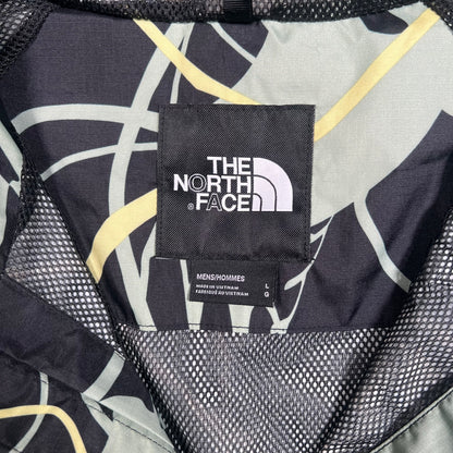 North Face Mint/Black AOP Full Zip Windbreaker Size Large USED v17974