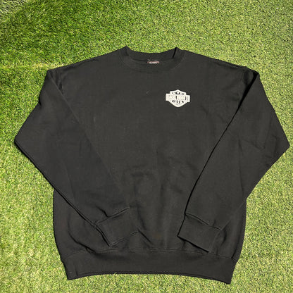 Y2K Local Union 3 NYC Harley Logo Black Crewneck Size XL USED v16470