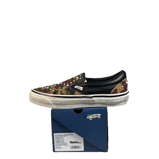 Vans LX Classic Slip On 98 Pearlized Pack Camo Black (2026) Size 7.5 USED s23453